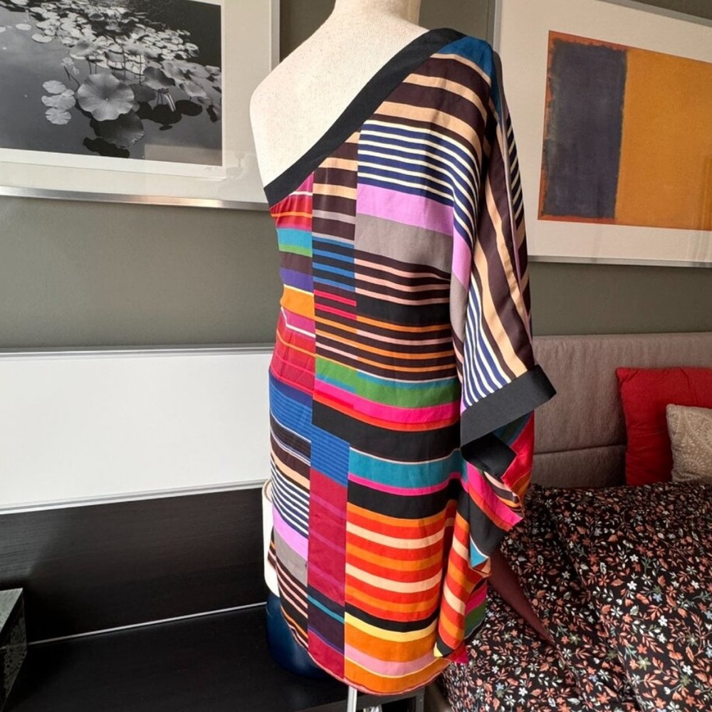 Colorful Striped Off-Shoulder Dress - Picture 8 of 8